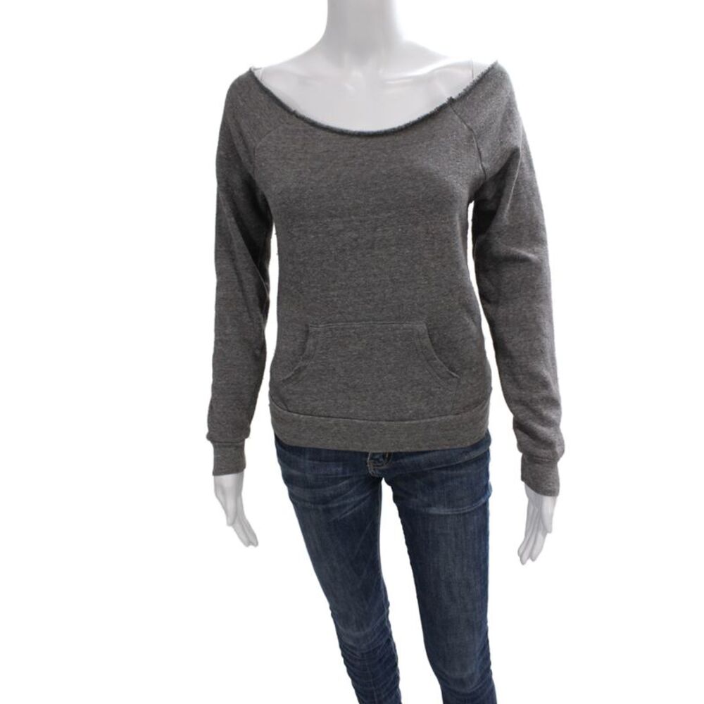 Alternative Earth Womens Pullover Sweatshirt Gray Long Sleeve Size XS
